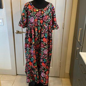 Day of the dead BoHo multicolor black dress Size Medium